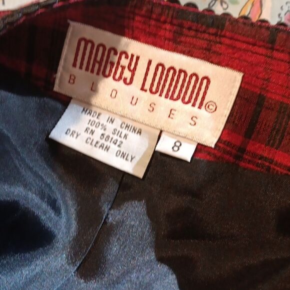 Maggy London Silk Plaid Cropped Jacket, Holiday, Schoolgirlcore - Picture 6 of 8